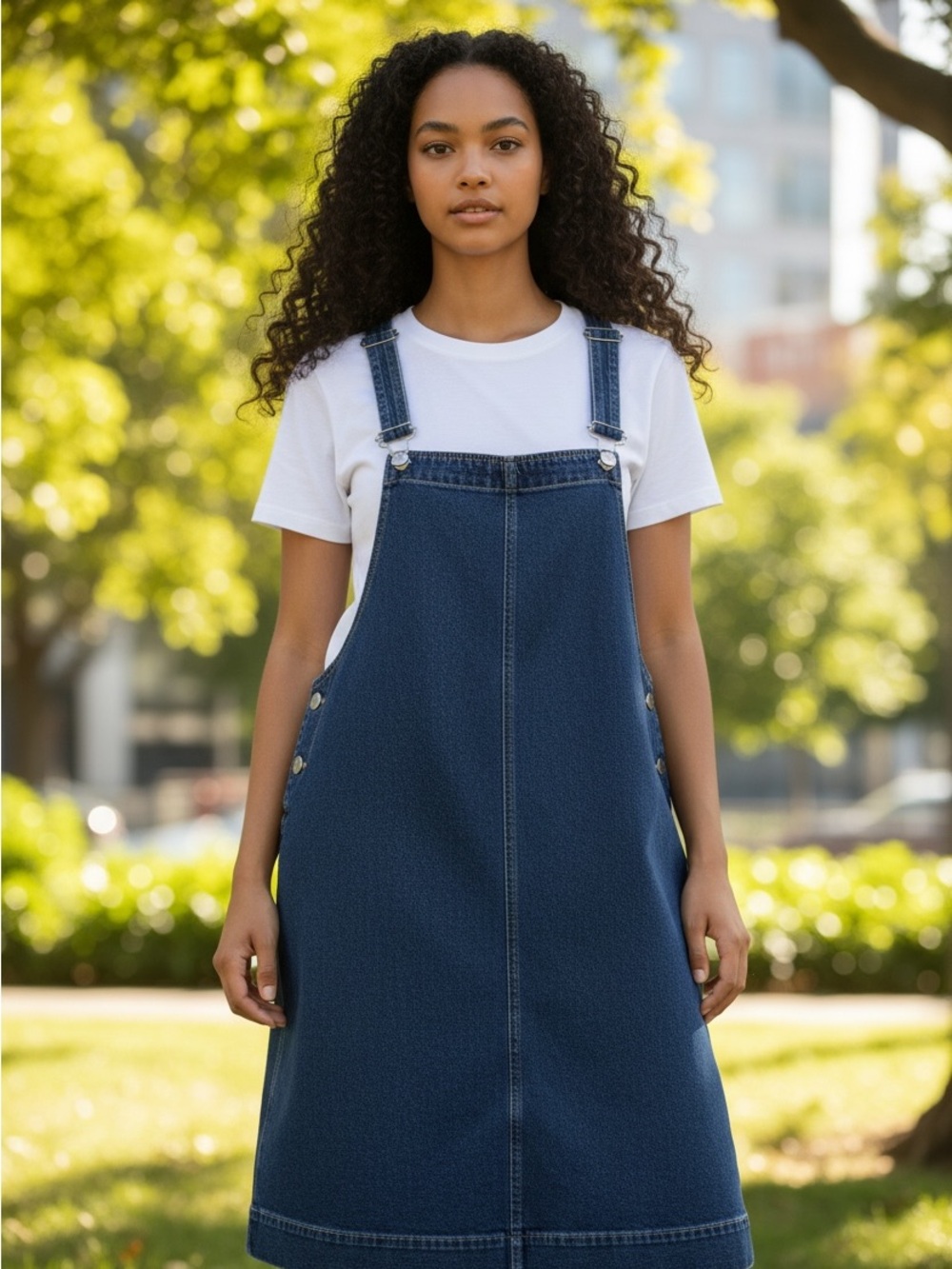 EIGHTYTWO Denim Overall Dress 100% cotton - Dark Blue size large